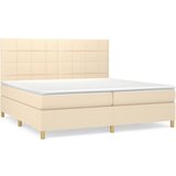Maison Chic Box spring postelja - Vzmetna postelja z vzmetnico krem 200x200 cm blago SL12962, (21884121) | Shoptok.si