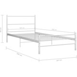  Okvir za krevet bijeli metalni 100 x 200 cm | Eponuda.com