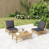 Maison Chic Vrtni stoli - Stol za vrt 2 kosa s temno sivimi blazinami bambus JS1312, (21878952) | Shoptok.si