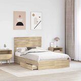  Krevet s od storage Sonoma hrast 120 x 200 cm Konstruirano drvo | shoptok.hr