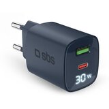Sbs USB + USB-C Gan stenski polnilnik sivo-moder, (5000277591) Cene