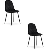  Set 2 ASTI stolice od crnog baršuna | shoptok.hr