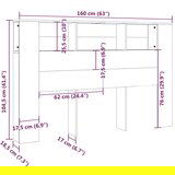  Uzglavlje s ormarićem boja dimljenog hrasta 160x18 5x104 5 cm | shoptok.hr