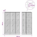  Gabion s žicom debljine 3,5 mm i mrežom 5x10 cm 1050x20x200 cm | shoptok.hr