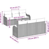 vidaXL Set garniture za vrt od 7 dijelova s jastučićima Bež Poli Ratan | shoptok.hr