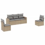  5-dijelni vrtni set sofa s jastucima bež od poliratana | shoptok.hr
