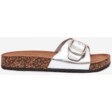 Boto Women's Cork Platform Slippers With Buckle Silver Vianara | Shoptok.si