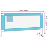  Sigurnosna ograda za dječji krevet plava 190 x 25 cm od tkanine | shoptok.hr