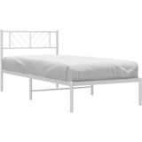 Metalni okvir za krevet s uzglavljem bijeli 90 x 190 cm | shoptok.hr
