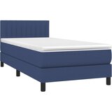  Krevet s oprugama i madracem plavi 90 x 190 cm od tkanine | shoptok.hr