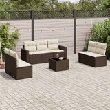 vidaXL 8-dijelni set vrtnih sofa s jastucima smeđi od poliratana | shoptok.hr