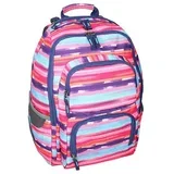 e-bag šarena prugasta zaobljena školska torba, ruksak 46x34x22cm outlet
