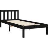 vidaXL Posteljni okvir z vzglavjem crn 2FT6 trden les | Shoptok.si