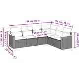  6-dijelni set vrtnih sofa s jastucima crni od poliratana | shoptok.hr