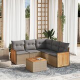 6-dijelni set vrtnih sofa s jastucima bež od poliratana | shoptok.hr