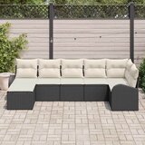  Set sofe s jastukom s pohranom 7 pcs Crna poliratan | shoptok.hr