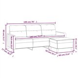  Trosjed s tabureom crni 180 cm od tkanine | shoptok.hr