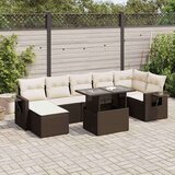 vidaXL 8-dijelni set vrtnih sofa s jastucima smeđi od poliratana | shoptok.hr