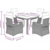  5-dijelni vrtni blagovaonski set s jastucima od poliratana crni Crna 90 cm table length | shoptok.hr