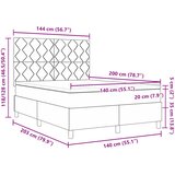  Krevet s opruga kutije s LED trakama Plava 140 x 200 cm tkanina | shoptok.hr