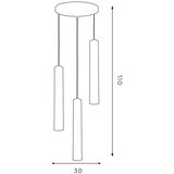 Viseći luster NEST na sajli 3xGU10/8W/230V bela/zlatna okrugao | Eponuda.com