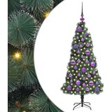vidaXL Umjetna predosvetljena božična jelka s kompletom žogic 120 cm | Shoptok.si