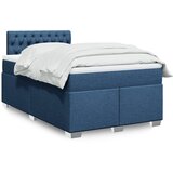 vidaXL Box spring postelja z vzmetnico moder 120x200 cm blago Cene