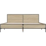  Posteljni okvir sonoma hrast 180x200 cm inž. les in kovina | Shoptok.si