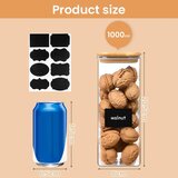 AOOTE 3x stekleni kozarci 1000 ml z bambusovimi pokrovi | Shoptok.si