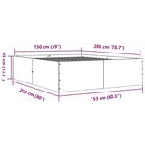  Posteljni okvir rjav hrast 150x200 cm inženirski les | Shoptok.si