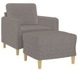  Fotelja s tabureom smeđesiva 60 cm od tkanine | Eponuda.com