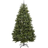 vidaXL Umestno božično drevo z LED lučmi Zelena 300 cm PVC in kovina | Shoptok.si