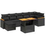 Maison Chic Seti vrtnega pohištva - Vrtna garnitura - Vrtni pohištvo set 8-delna z blazinami črn poli ratan, (21799704) | Shoptok.si