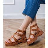  Brown gladiator sandals fastened at the ankle Badana | ePonuda.com