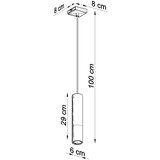 Sollux Črna/v srebrni barvi kovinska viseča svetilka ø 8 cm Longbot – | Shoptok.si