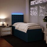Box spring krevet s madracem plavi 90x200 cm baršunasti | shoptok.hr