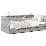 vidaXL Dnevna postelja s predali siva sonoma 90x190 cm inženirski les Cene
