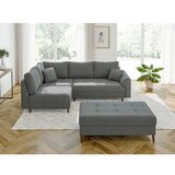 Ropez Siv tabure iz tkanine bouclé Ariella – | Shoptok.si