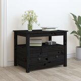 Maison Chic Klubska mizica - kavna mizica - Nizka mizica črna 71x49x55 cm trdna borovina, (21753475) Cene
