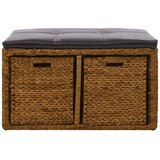  Klupa s 2 košare od morske trave 71 x 40 x 42 cm smeđa | Eponuda.ba