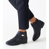 Gemre Black ankle boots with gold inserts eco-leather Casetra | ePonuda.com