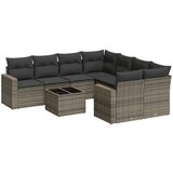  9-dijelni set vrtnih sofa od poliratana s jastucima sivi | shoptok.hr