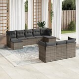  10-dijelni set vrtnih sofa od poliratana s jastucima sivi | shoptok.hr