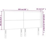  Uzglavlje smeđesivo 203 x 16 x 118/128 cm od tkanine | shoptok.hr