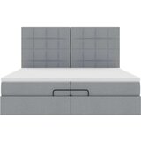 vidaXL Otomanski posteljni okvir z vzmetnicami siv 200x200 cm blago | Shoptok.si