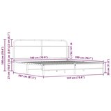 Metalni okvir kreveta bez madraca boja hrasta sonome 180x200 cm | shoptok.hr