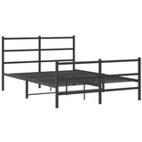  The Living Store Kovinski posteljni okvir z vzglavjem in vznožjem črn 140x200 cm - Posteljni Okvir, (21455218) | Shoptok.si