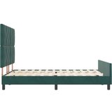 vidaXL Postelja Temno Zelena 140x190 cm Žamet, (22049387) | Shoptok.si