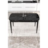 Hanah home trpezarijski sto na razvlačenje Via, 132 × 80 cm (razvučen 170 cm), ploča u dekoru crnog mermera, crne noge | Eponuda.com