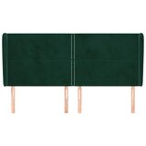  Uzglavlje s ušima tamnozeleno 183x23x118/128 cm baršunasto | shoptok.hr